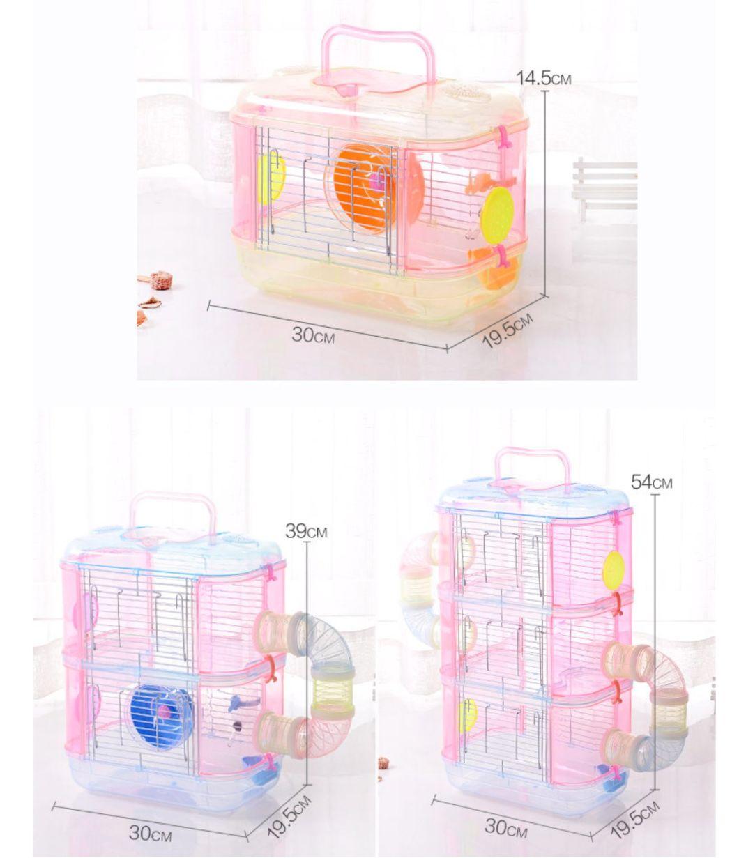 Customize OEM ODM Ceramic Pink Acrylic Hamster Cage with Tunnel