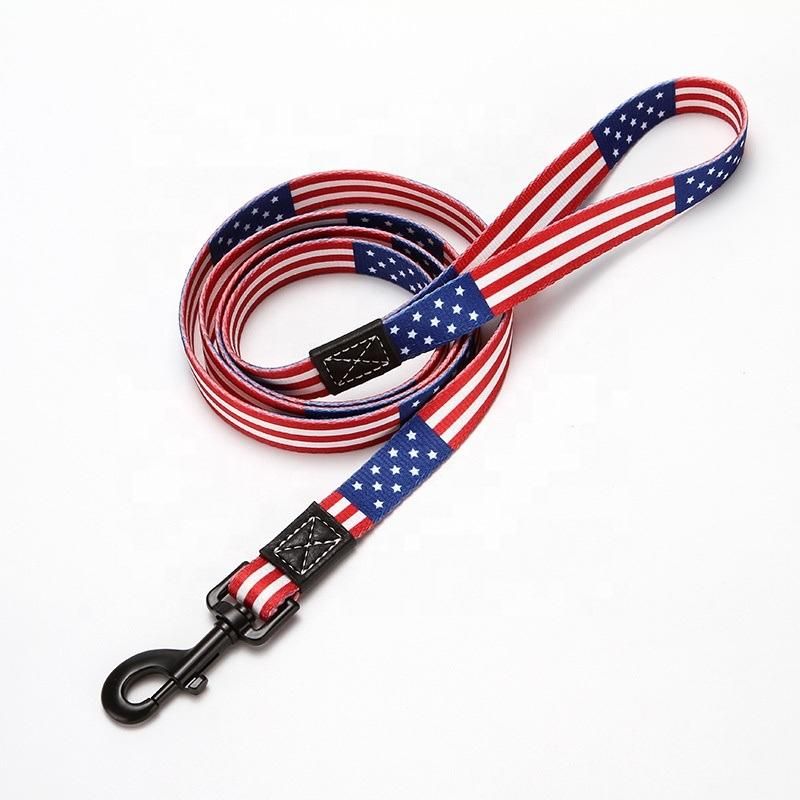 Factory OEM Custom Logo Safety Adjustable Outdoor Walking Running Nylon Reflective Large Dog Leash