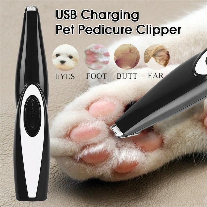 Professional USB Rechargeable Pet Cat Foot Hair Trimmer Dog Growing Clipper for Foot Butt Ear Eyes