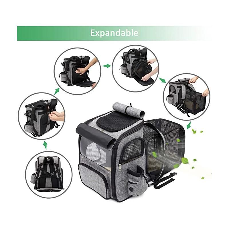 Custom Lightweight Expandable Ventilated Travel Pet Carrier Backpack for Hiking