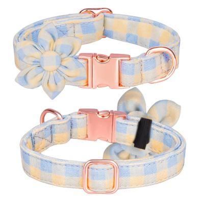 Amazon Hot Selling Fashion Polyester Sun Flowers Pet Dog Collars