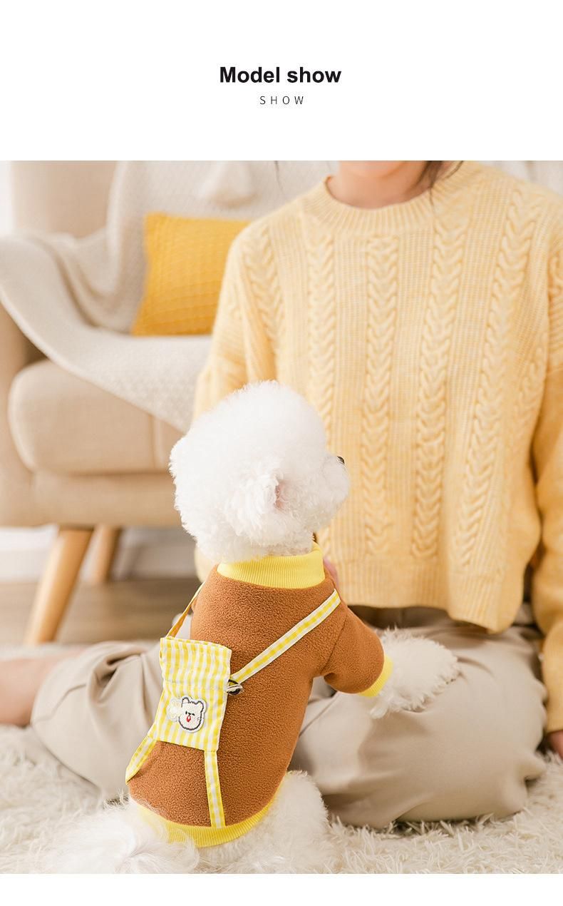 New Spring Summer Cute Little Bear Cartoon Backpack Hat Small Dogs Cat Suit Cloth Pet Clothes