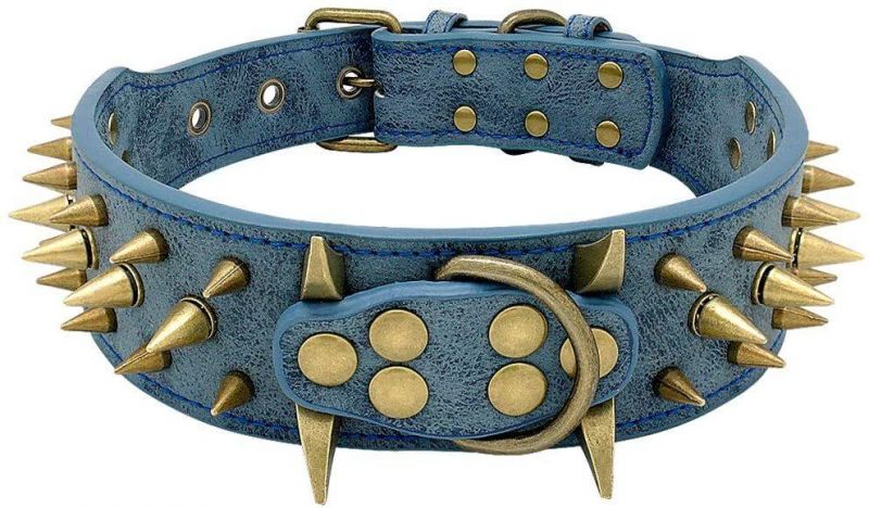 Sharp Spiked Studded Dog Collar - Stylish Leather Dog Collars