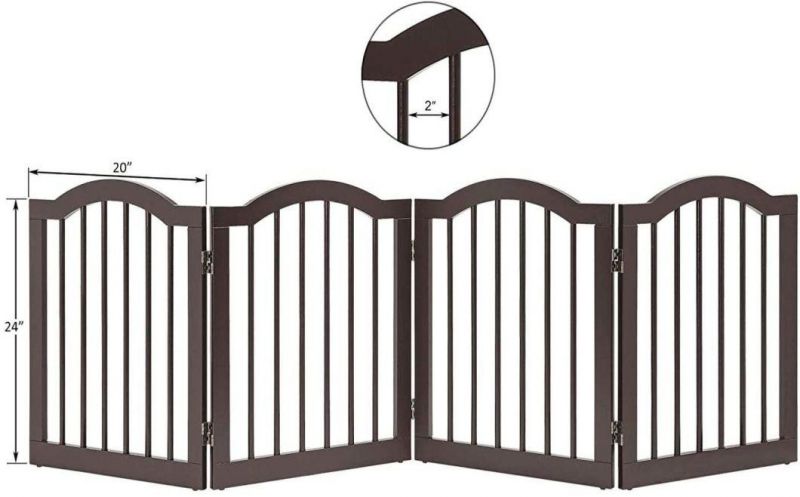 Dog Safety Folding Wooden Pet Gate Portable Indoor Barrier