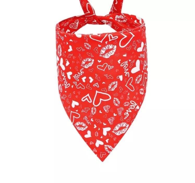 Amazon Valentine′ S Pet Day Pet Scarf Dog Love Pet Triangle Scarf Dog Bandana