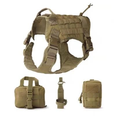 Large Dog Tactical Service Pet Harness with Little Bags