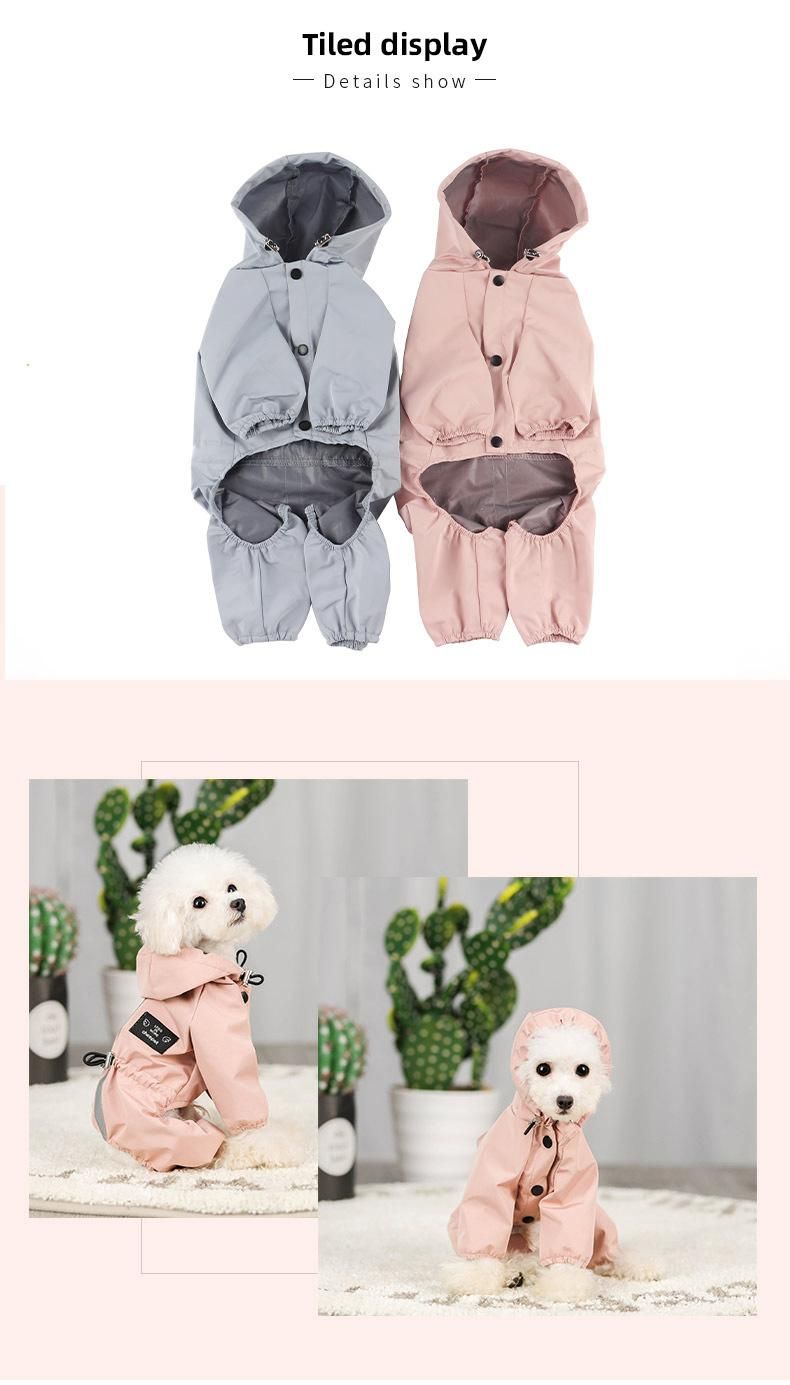 Windproof and Waterproof Pet Raining Jacket Portable Large Dog Raincoat Reflective Large Dog Clothes Hoodie Pet Dog Raincoat