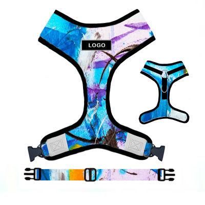 Hot Sale Sublimation Patterns Dog Harness Adjustable Collar Leash Harness Manufacturer