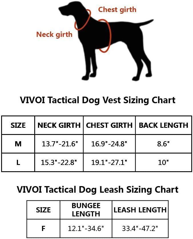 Tactical Dog Harness and Bungee Dog Leash Set