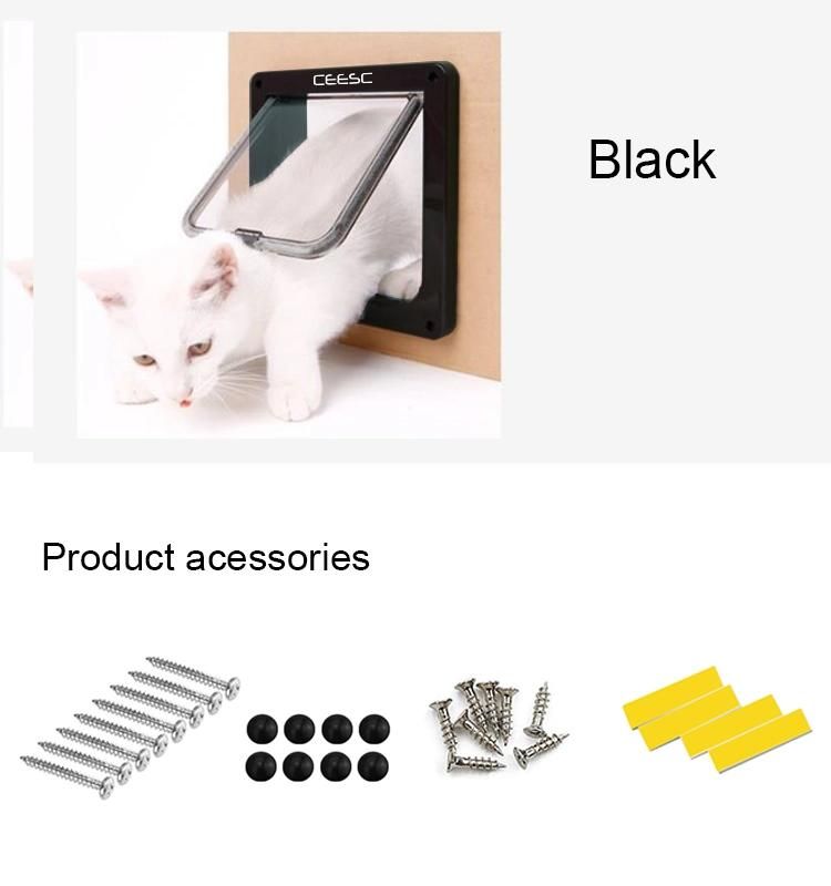 in Stock OEM ODM Hot New Product Pet Accessories 4-Way Locking Cat Flap Door Large with Magnets