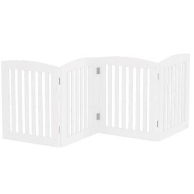 Folding Wooden Pet Gate Freestanding Pet Fence Dog Gate with Support Feet