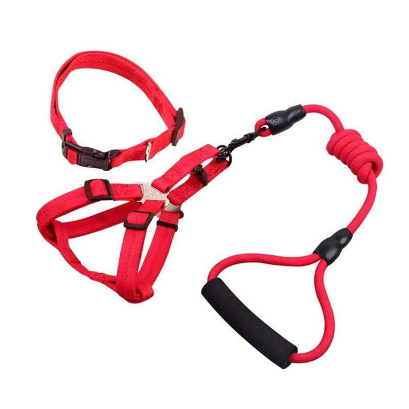 Reflective Nylon Collar Pet Products Adjustable Guide Training Dog Harness