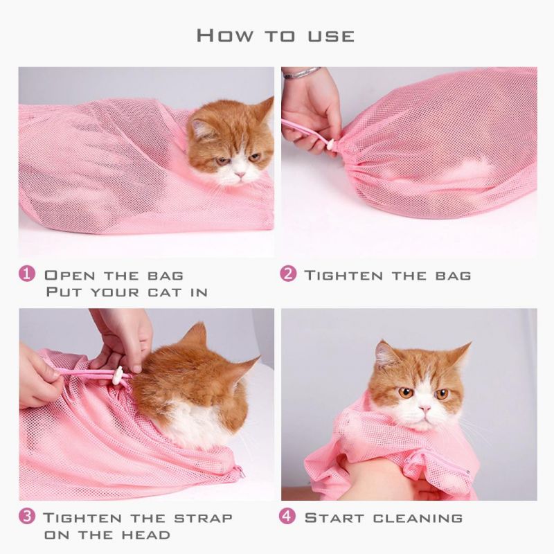 Cat Grooming Bag Biting & Scratching Resisted for Bathing Injecting Examining Nail Trimming
