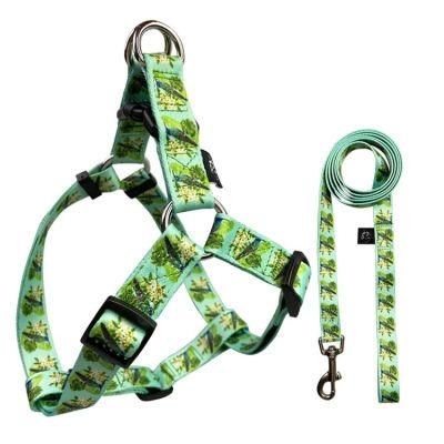 2021 Wholesale Sublimation Custom Dog Harness Soft Padded Handle Strong Dog Leash and Harness for Outdoors