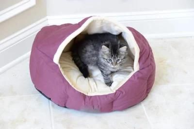 Cat Igloo Bed Raised Cat Tent Bed with Plush Lining