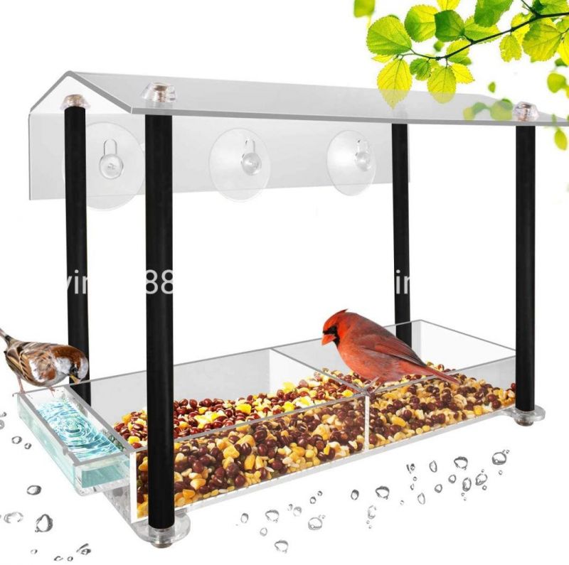 Wholesale Hanging Fashion Clear Acrylic Bird Water Feeder