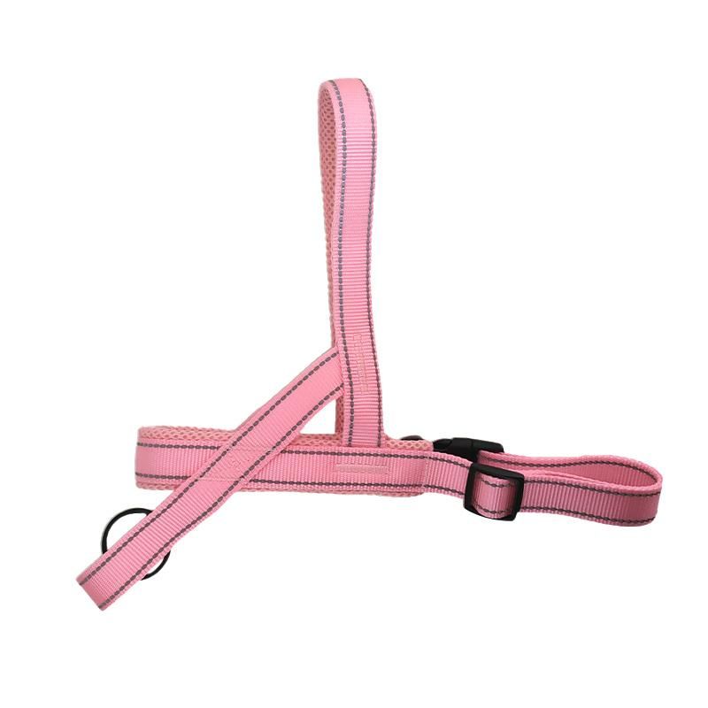 Casual Saddle Dog Harness, Pink Reflective Strip Pet Harness, Reflective Strips Around The Pet Harness