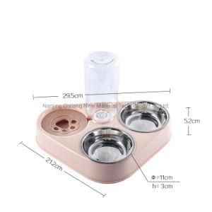 Stainless Steel Dog Cat Bowl with Auto Water Bowl