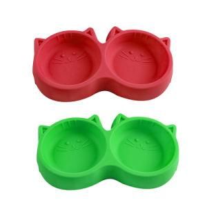 Hot Selling on Amazon China Silicon Double Dog Suppies Two Pet Water Cat Bowls
