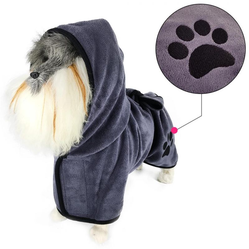 Microfiber Pet Drying Robes Moisture Absorbing Towels Pet Bathrobe for Dog and Cat