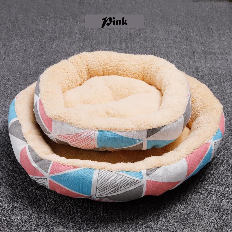 China Cute Modern Round Designer Canvas Cheap Pet Supplies Dog Bed