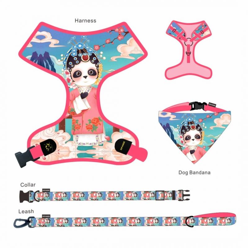 Pet Supplies Dog Leash Set Fabric Dog Collar Custom Dog Harness Leash Bandana Whole Set