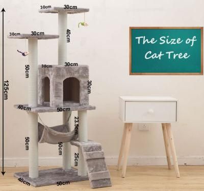 Pet Furniture Luxurious Wholesale Colorful Massive Wooden Sisal Cat Tree Climbing Tower