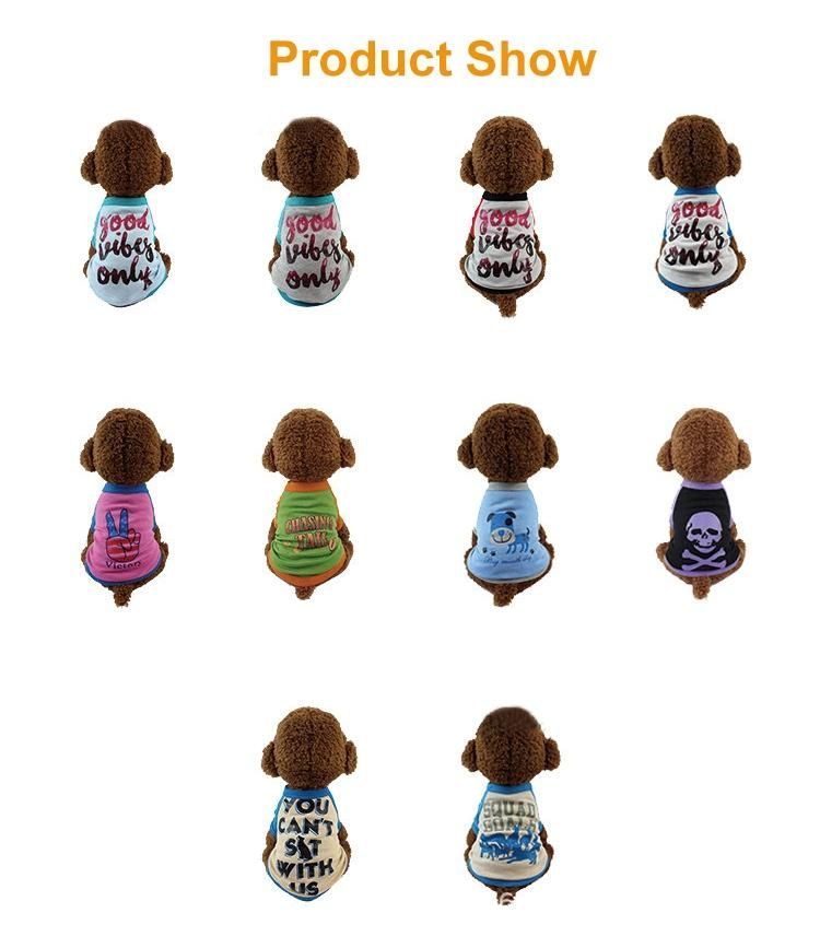 Cheap Printed Dog Clothes Luxury Shirt Vest Clothing Spring Summer Purified Cotton Pet Cloth for Dogs T-Shirts