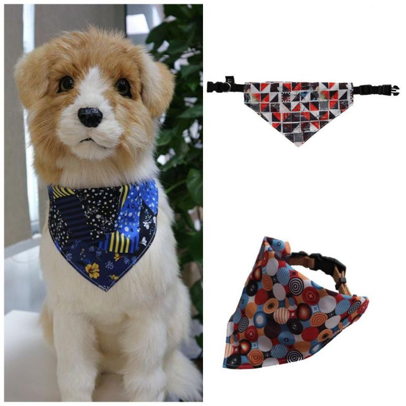 Multi Pattener Adjustable Buckle Dog Accessories Pet Triangle Saliva Towel