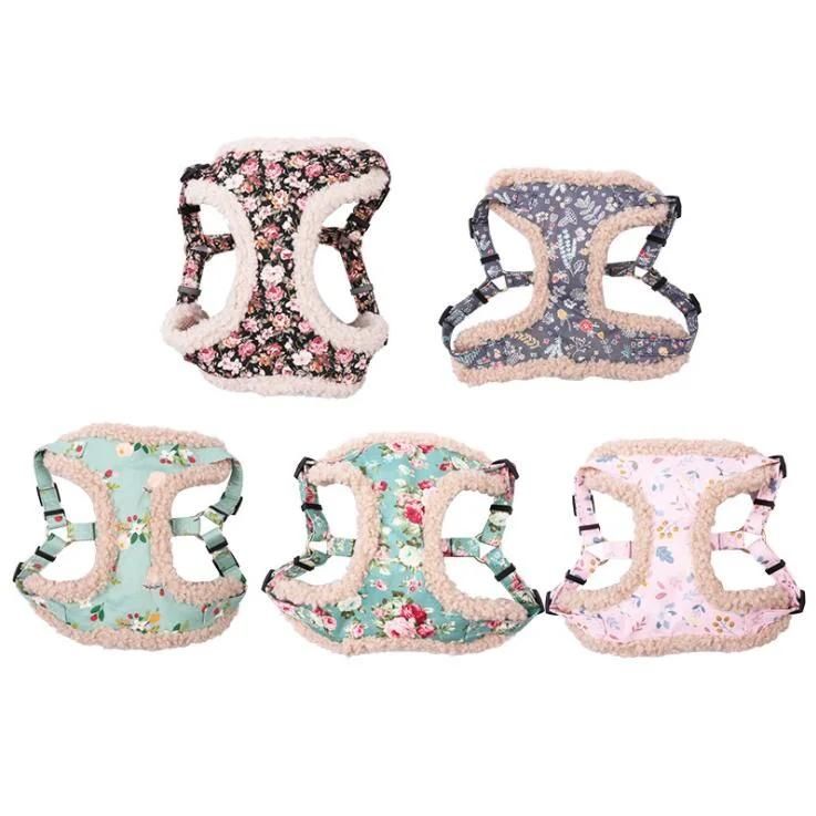Winter Fleece No Pull Dog Harness with Different Pattern Style