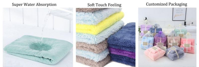 Super Soft Microfiber Coral Fleece Velvet Hair Cloth Pet Towel for Dogs Cats Cleaning and Drying