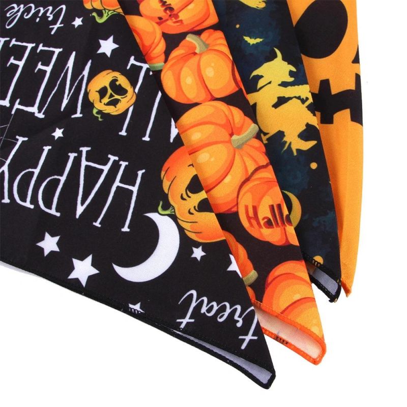 Pet Bandana Pumpkin Ghost Patterned Soft Scarf