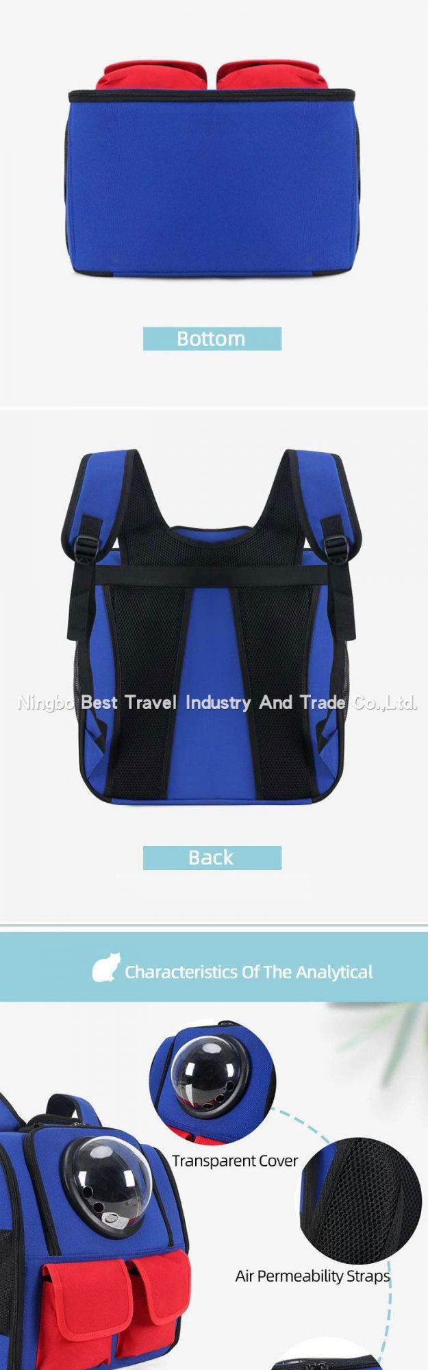 Customize Cat Dog Pet Cage House Bed Products Supply Shoulder Portable Folding Transparent Window Capsule Space Pet Carrier