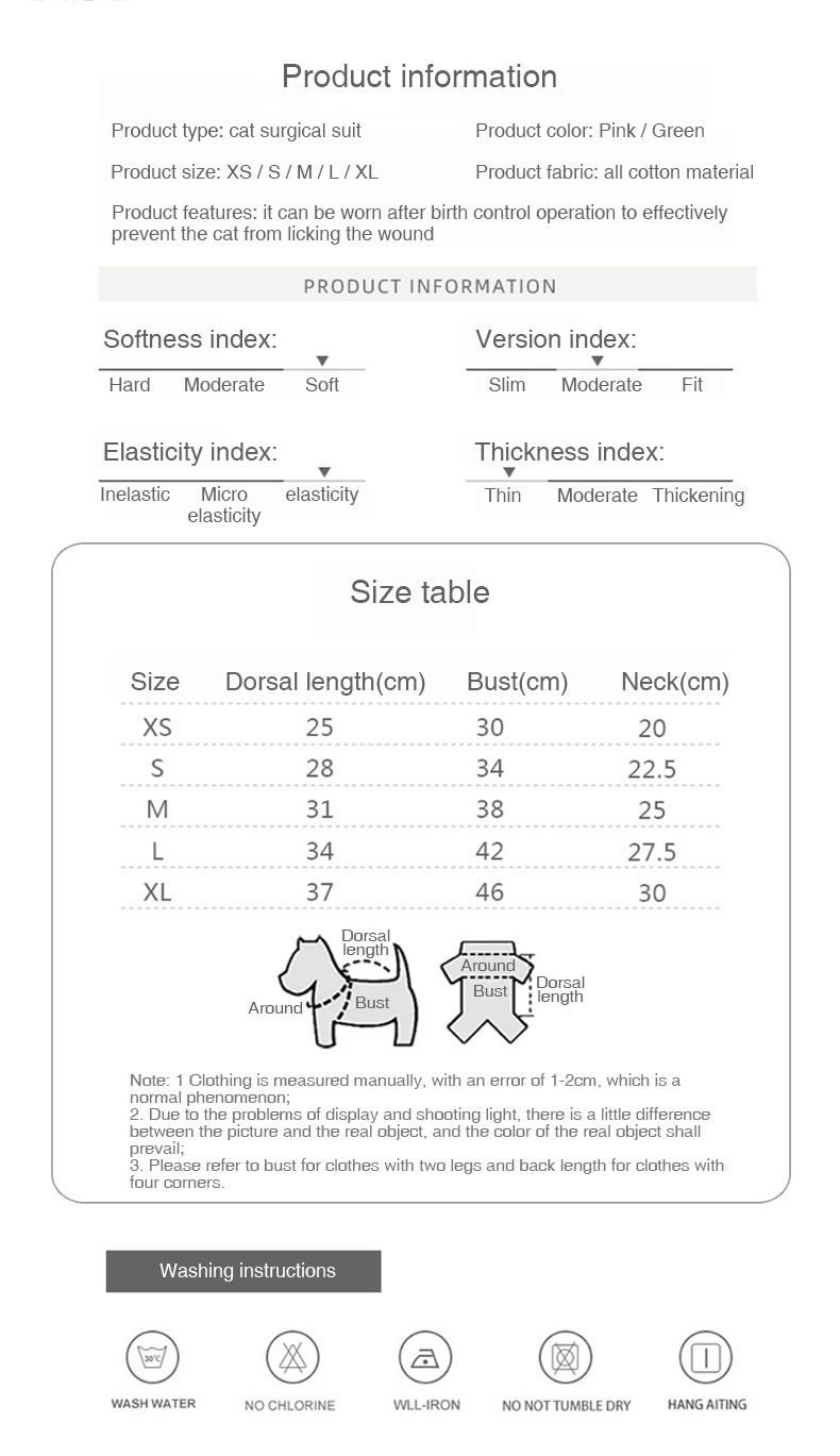 Prevent Lick After Surgery Professional Pet Recovery Suit Cat Clothing Clothes