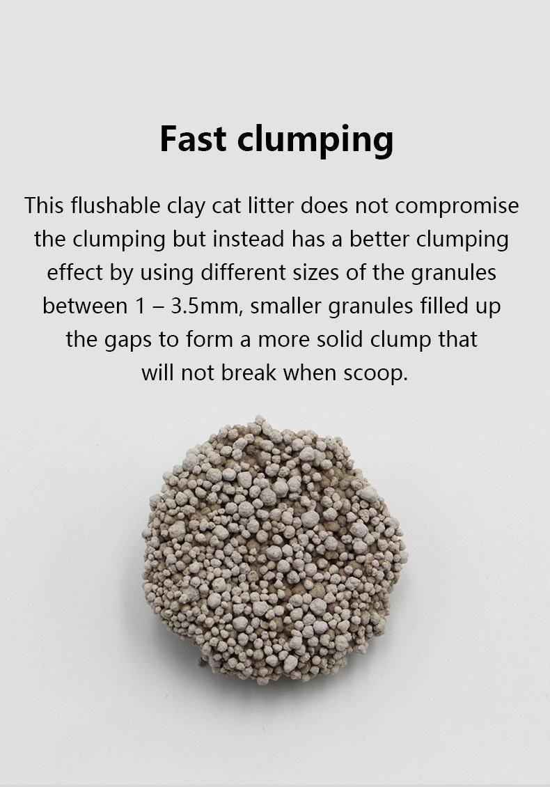 2 mm Ball Shape Clumping Flushable Bentonite Cat Litter