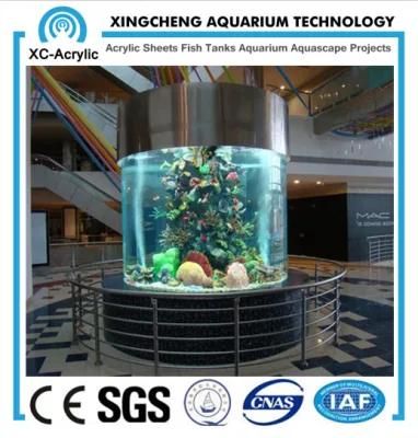 Cylindrical Acrylic Aquarium / Large Transparent Cylindrical Acrylic Aquarium by Customized for Acrylic Aquarium Project