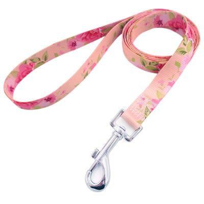 Factory Wholesale Hot Sale Pink Rose Pet Leash, Floral Collection