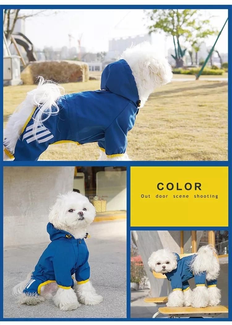 Hot Selling Dog Pet Raincoat Reflective Dog Clothes New Hooded Outdoor Raincoat Wholesale