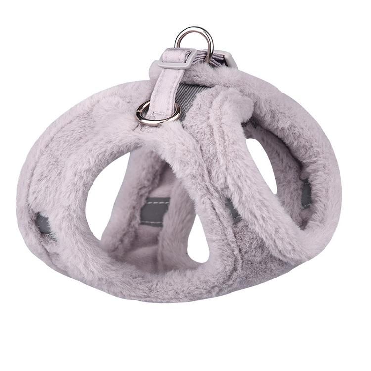 Fashion New Winter Warm Plush Imitation Rabbit Fur Pet Dog Chest Harness with Reflective Effect for Small Dogs