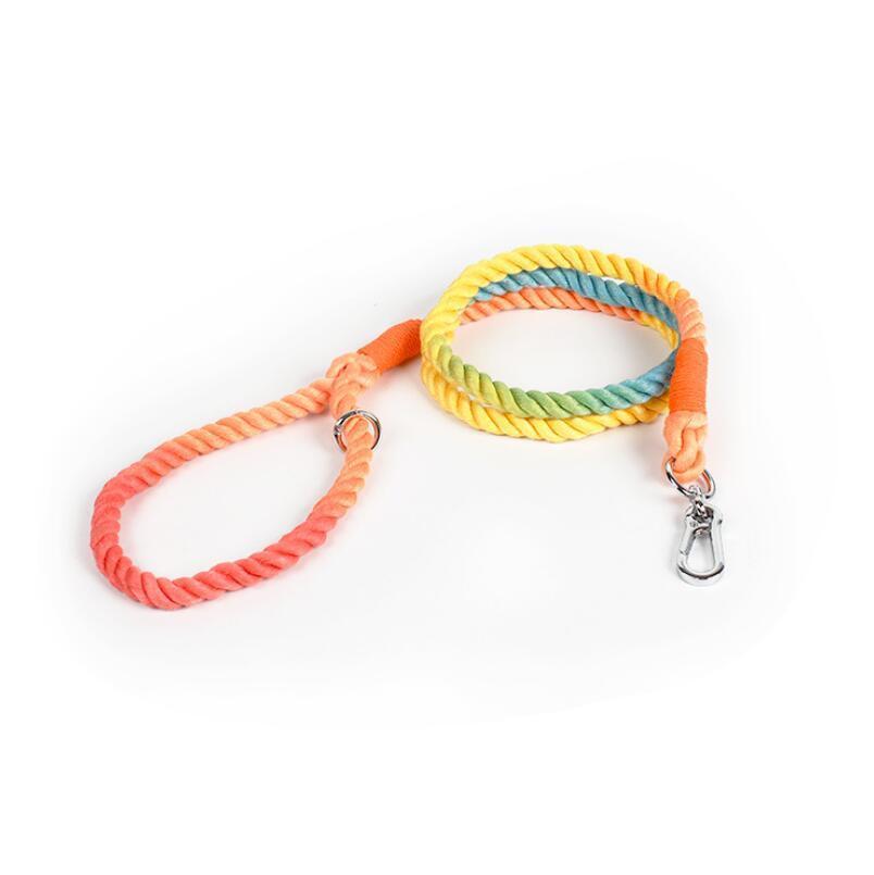 Handmade Cotton Braided Ombre Dog Collar and Leash with Small MOQ