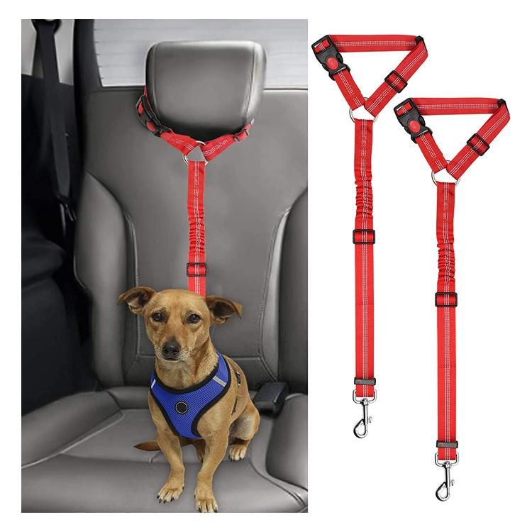 Adjustable Buckle Reflective Elastic Bungee Dog Seat Belt Leash