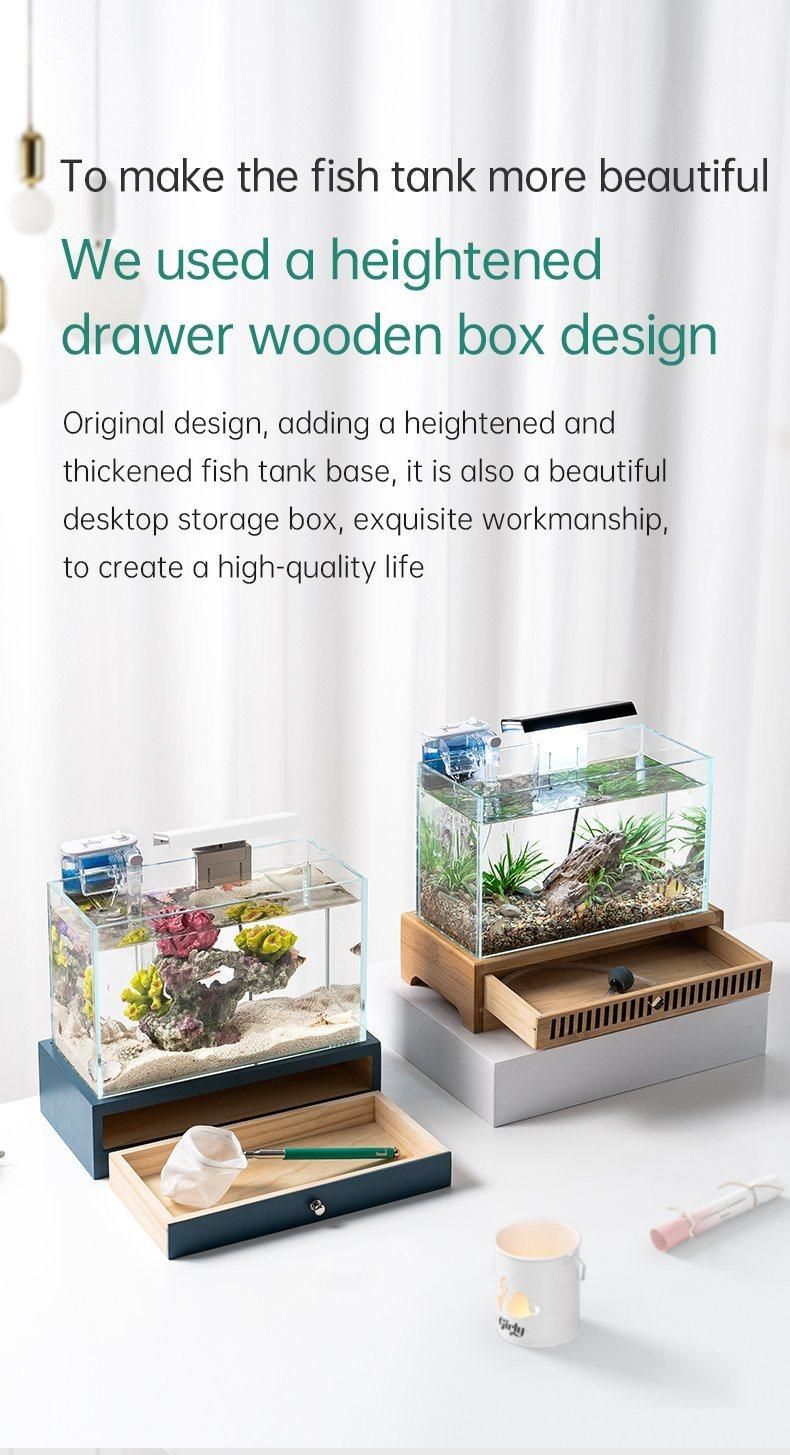 Yee High Quality Wholesale Fish Tank Mini Aquarium with Filter