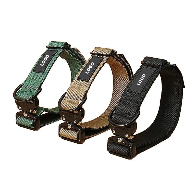 2022 New Heavy-Duty Tactical Nylon Dog Collar, Custom Logo Martingale Dog Collar Suitable for Large Dogs