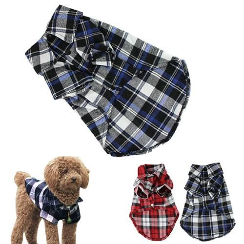 Pet Dog Clothes for Small Dog Spring/Summer Fashion Plaid Shirt Clothes