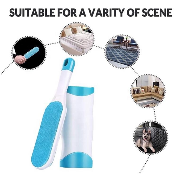 Pet Hair Brush Reusable Double-Sided Hair Removal Brush Portable Dust Removal Sofa Clothes Cleaning Flannel Dog Cat Brush