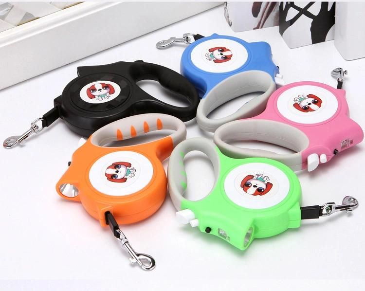 Automatic Portable LED Retractable Dog Leash with Flash Light