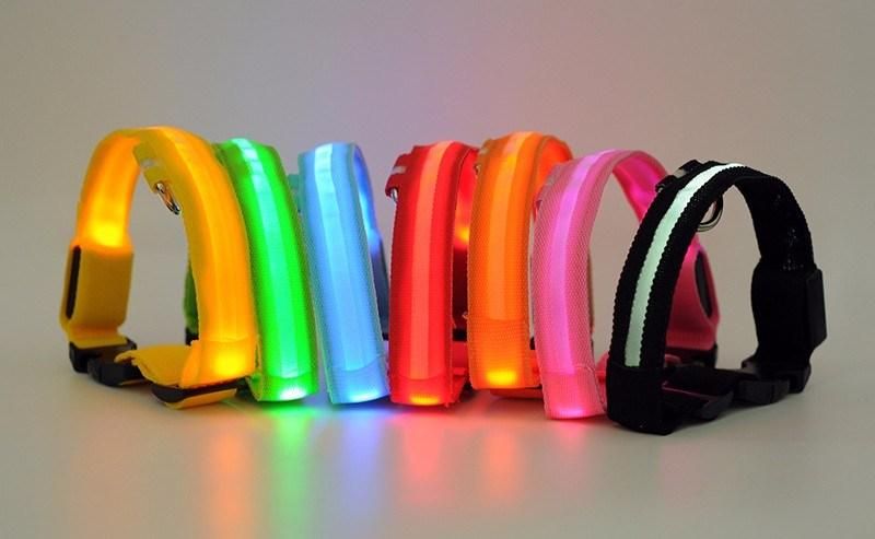 Light Night Safety LED Flashing Glow Nylon LED Dog Collar