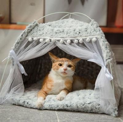 Summer Dog Tent Bed The New Indoor Cheap Price Cat Tent Semi-Closed Foldable Cat Tent