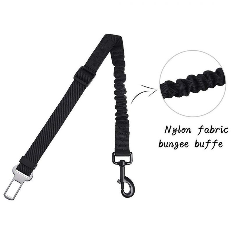 Pet Dog Seat Belt Leash Adjustable Cat Safety Leads Vehicle Car Seatbelt Harness with Elastic Nylon Bungee Buffer