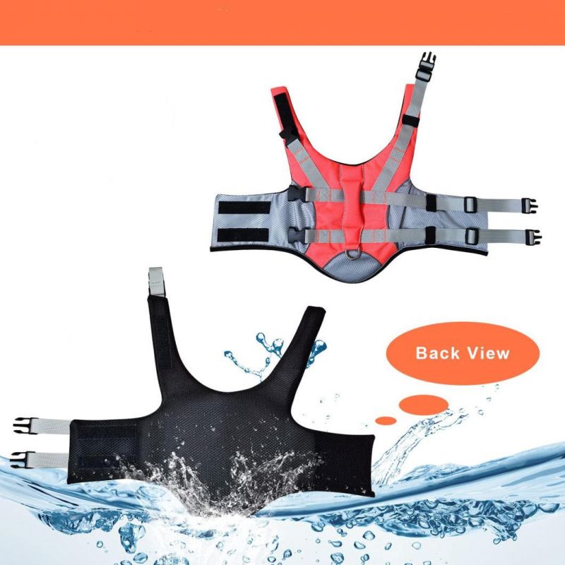 Ripstop Safety Adjustable Dog Life Vest, Durable High Buoyancy Dog Life Jacket with Rescue Handle